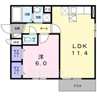 京都府京都市伏見区深草大亀谷万帖敷町【アパート】の間取り