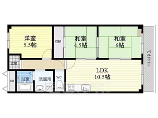 ダイヤモンドハイツ橋原【5階】の間取り