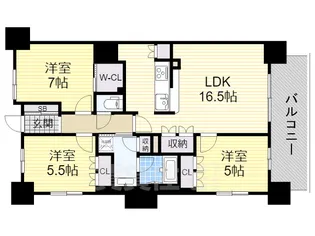 サンクタス大津石山【11階】の間取り