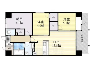 ジャルディーノ関目【6階】の間取り