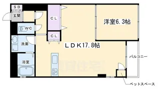 ヴィラスタジオーネ御所南【2階】の間取り