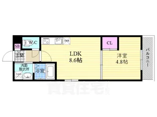 サクシード伏見駅前【-1階】の間取り