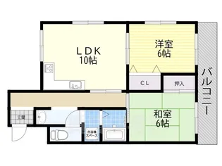 御統ハイツ 【305号室】の間取り