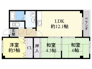 大阪府茨木市耳原1丁目【マンション】の間取り