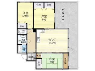 シオンズガーデン花川【1階】の間取り