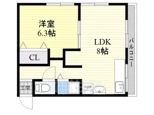 愛名マンション【3階】の間取り