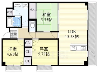 ウイング旭ヶ丘【1階】の間取り