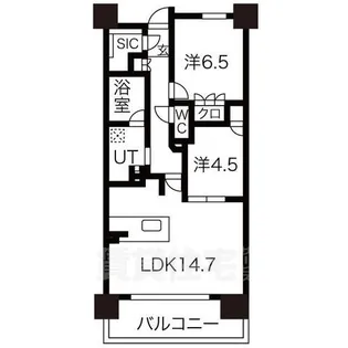 2LDKの間取り画像