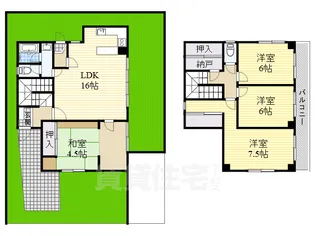 大阪府茨木市下穂積4丁目【一戸建】の間取り