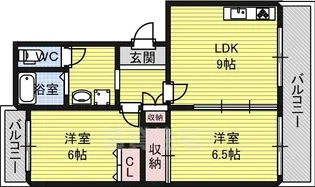 レジデンス若里【1階】の間取り