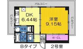 Chez・Trois・Colline(シェトルワコリーヌ)【502号室】の間取り