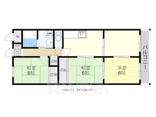 エクセルコート津久野【402号室】の間取り