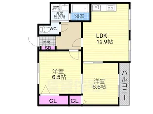 リエス西院【3階】の間取り