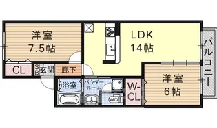 アストラル瀬田【1階】の間取り
