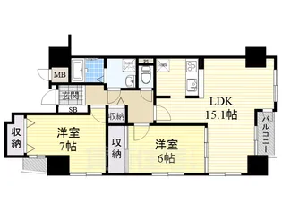 サムティイースト白壁【6階】の間取り