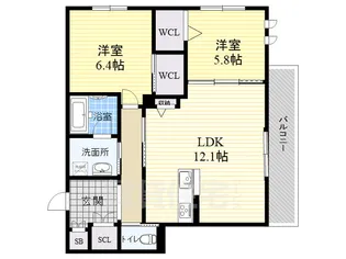 グリーンフォレスト西宮9【3階】の間取り