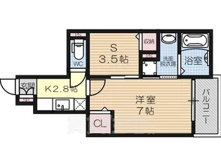 プラザ九源2【1階】の間取り