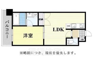 レジディア薬院大通【6階】の間取り