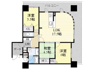大阪府堺市堺区中安井町3丁【マンション】の間取り