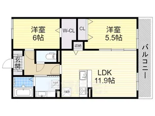 アンソレイエくさつ【2階】の間取り