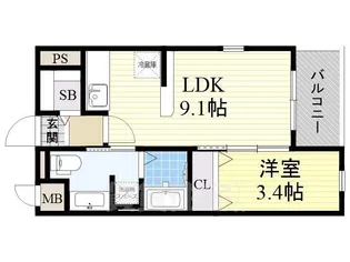 メゾン・ボヌール【1階】の間取り