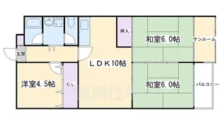 カストルム洛北【3階】の間取り