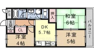 リバティハイム【1階】の間取り