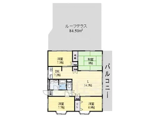 エルベコート東園田【4階】の間取り
