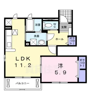 アンダンテ=モンテ・ウノ【1階】の間取り
