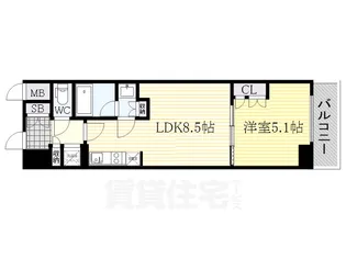 シティカレント新大阪【13階】の間取り