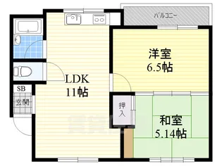 長洲ホワイトパレス1号館【4階】の間取り