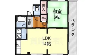 コーポ宮鍵【403号室】の間取り