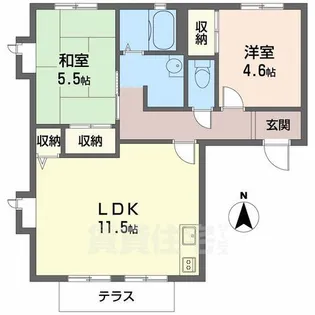 サニーコート観世A【1階】の間取り