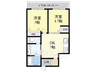 ラ・メール白鳥【2階】の間取り