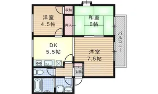 ヒルスフラット【2階】の間取り
