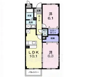 アネックス北中振【1階】の間取り