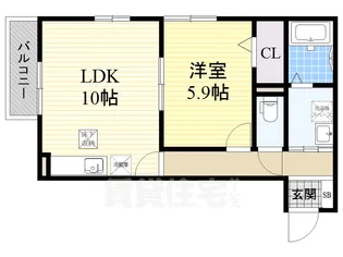 大阪府豊中市岡町北2丁目【アパート】の間取り