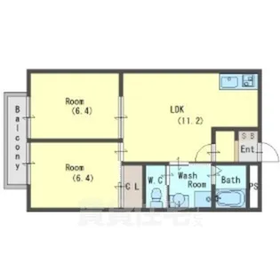 大阪府堺市東区草尾【アパート】の間取り