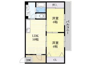 木下第一マンション【3-B号室】の間取り