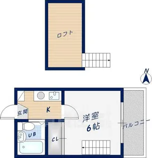 瓢箪山第6マンション【2階】の間取り