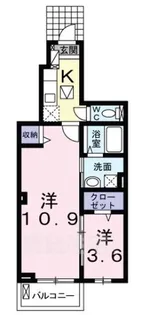 ディアコート口酒井 参番館【1階】の間取り