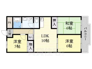 シロハイヌ今米(旧セントラルハイツ)【9階】の間取り