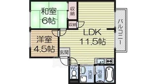 アーバンライフ石橋【1階】の間取り