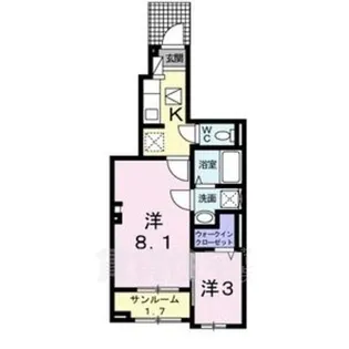 ブラウベルク浦里2【1階】の間取り