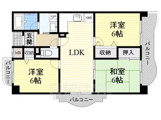 大阪府堺市西区鳳東町7丁【マンション】の間取り