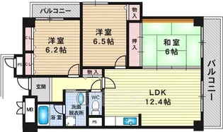 パルハセトン十三【5階】の間取り