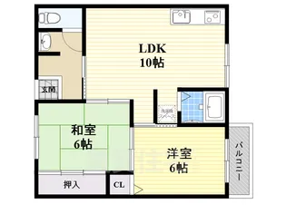 第2カシノハイツ【4階】の間取り