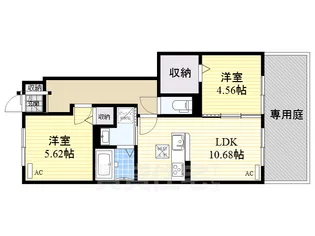 フレスコ西扇【1階】の間取り