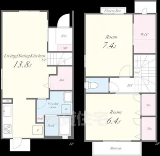 プラティーク本町【1階】の間取り