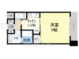 アーバンフラッツ西中島【7階】の間取り